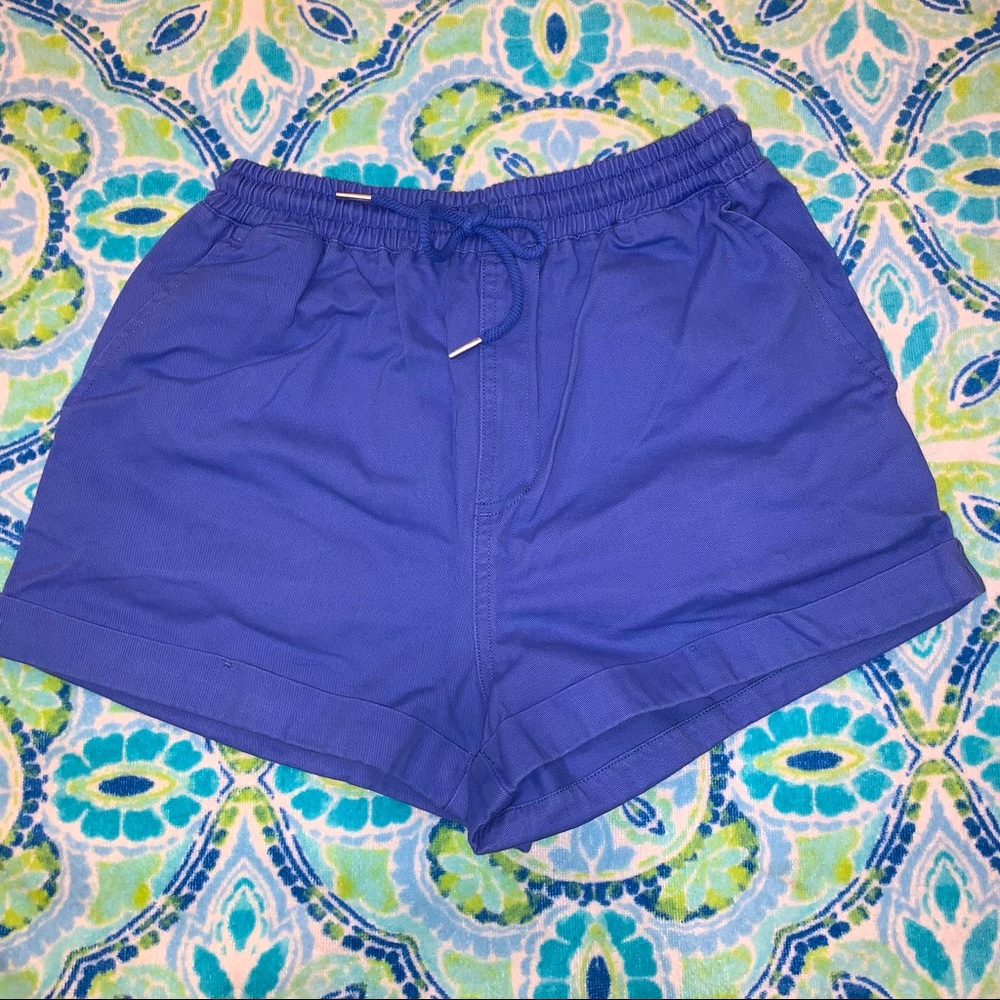 BLUE ADJUSTABLE TIE SHORTS
